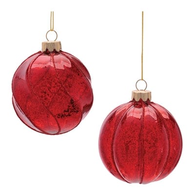 Ball Ornament (2 Asst) 3”D Glass