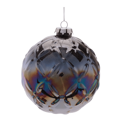 Ball Ornament 5”D Glass