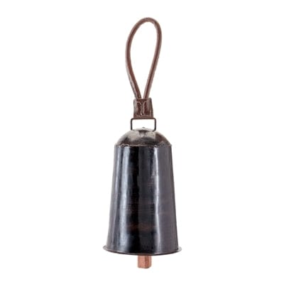 Bell 8”H Iron/Leather