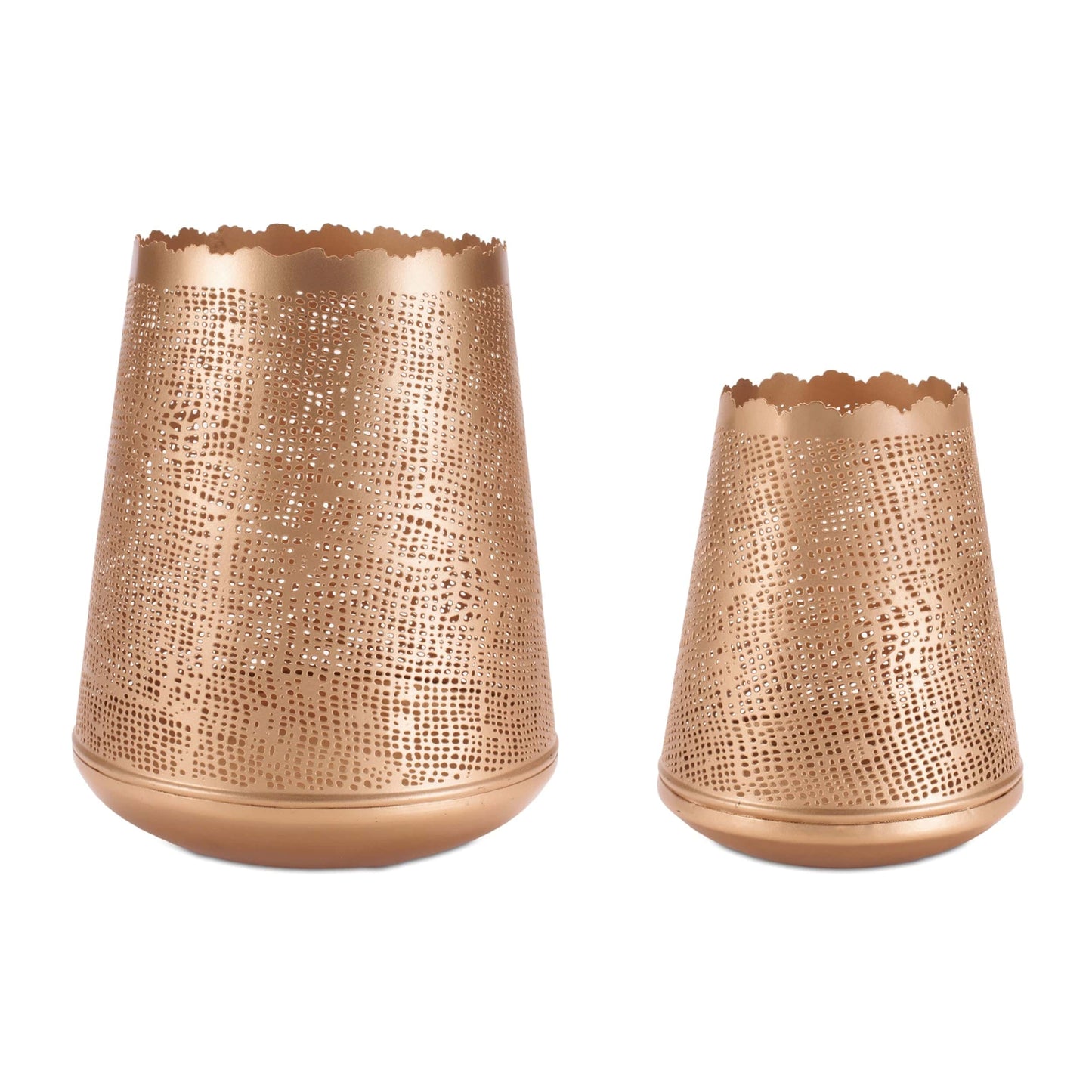 Candle Holder 2 Sizes 6:D x 8"H, 8.5"D x 10.5"H Iron