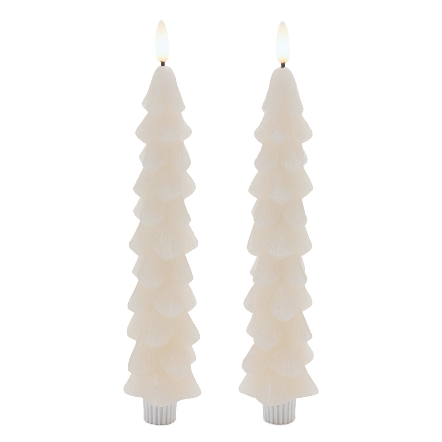 FIA Wick Tree Taper Candle (Set of 2) 9.5”H Wax/Plastic 4 & 8 Hr Timer 2 AAA Batteries Not Included
