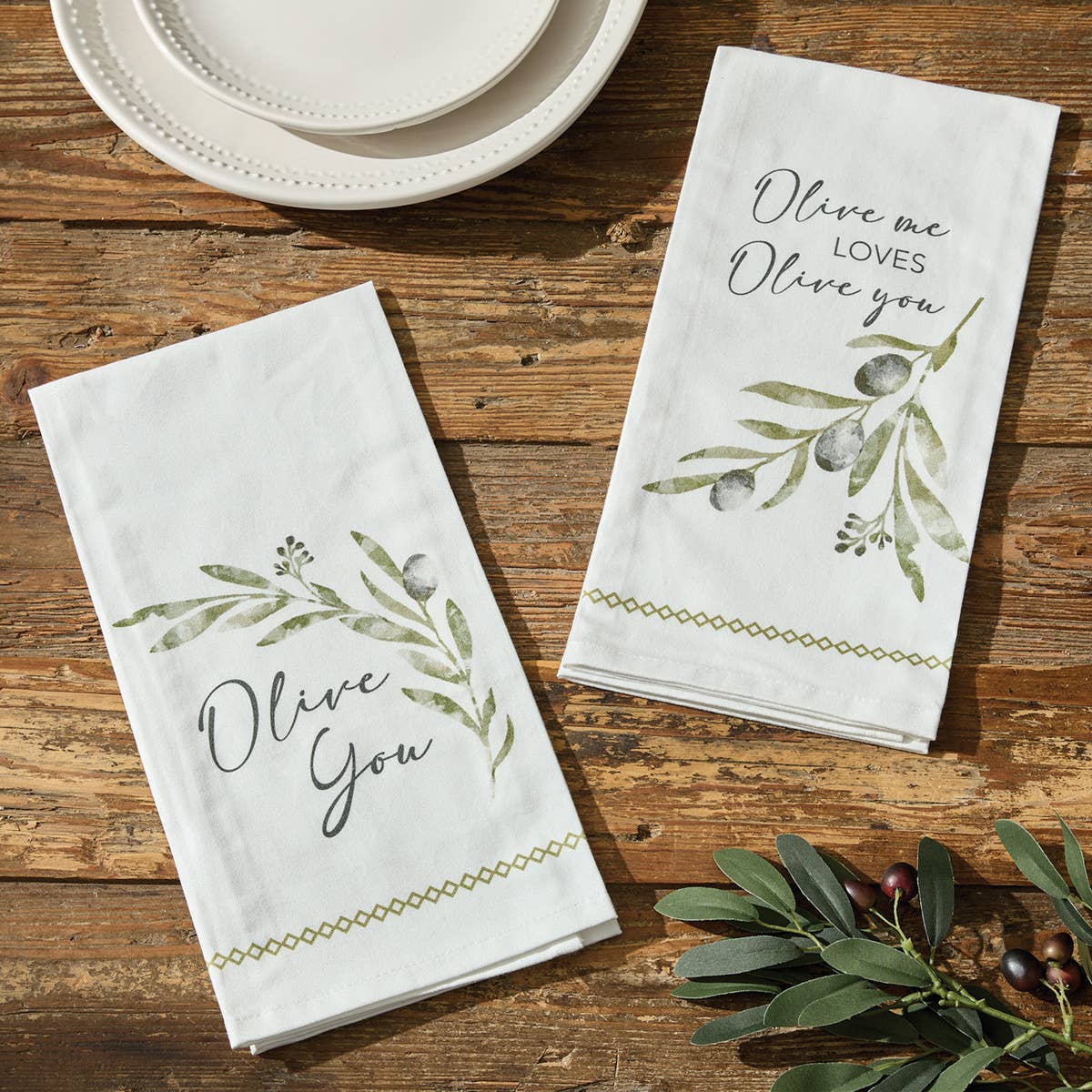 Olive You Decorative Dishtowel