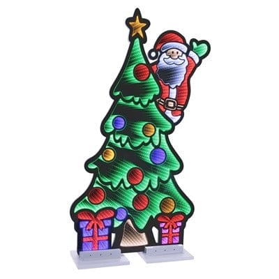 Santa and Tree Ekkolight 48”H Acrylic UL Plug