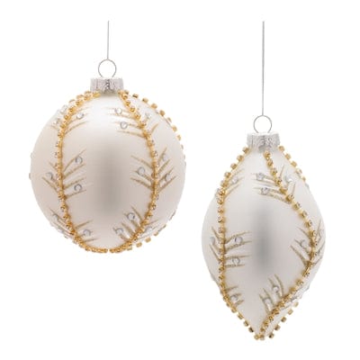 Ornament (2 Asst) 4"D, 4.25"H Glass