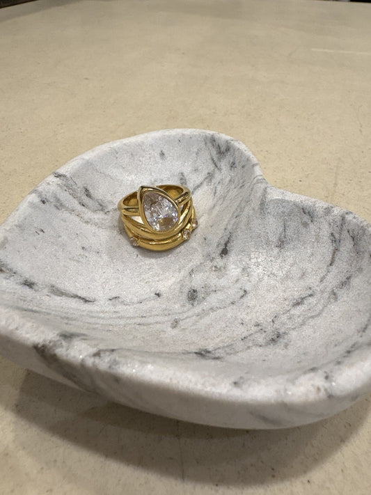 Cleo CZ Tear Drop Ring