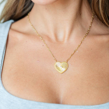 Large Heart Burst Necklace