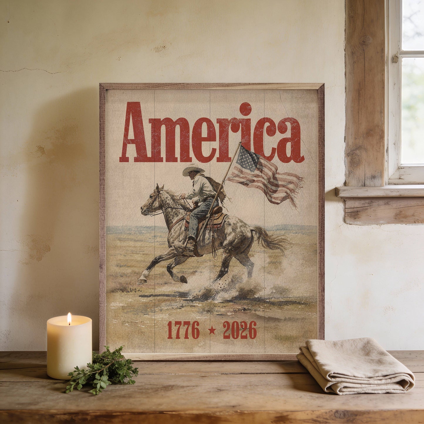 Heritage Cowboy Americana Art Print