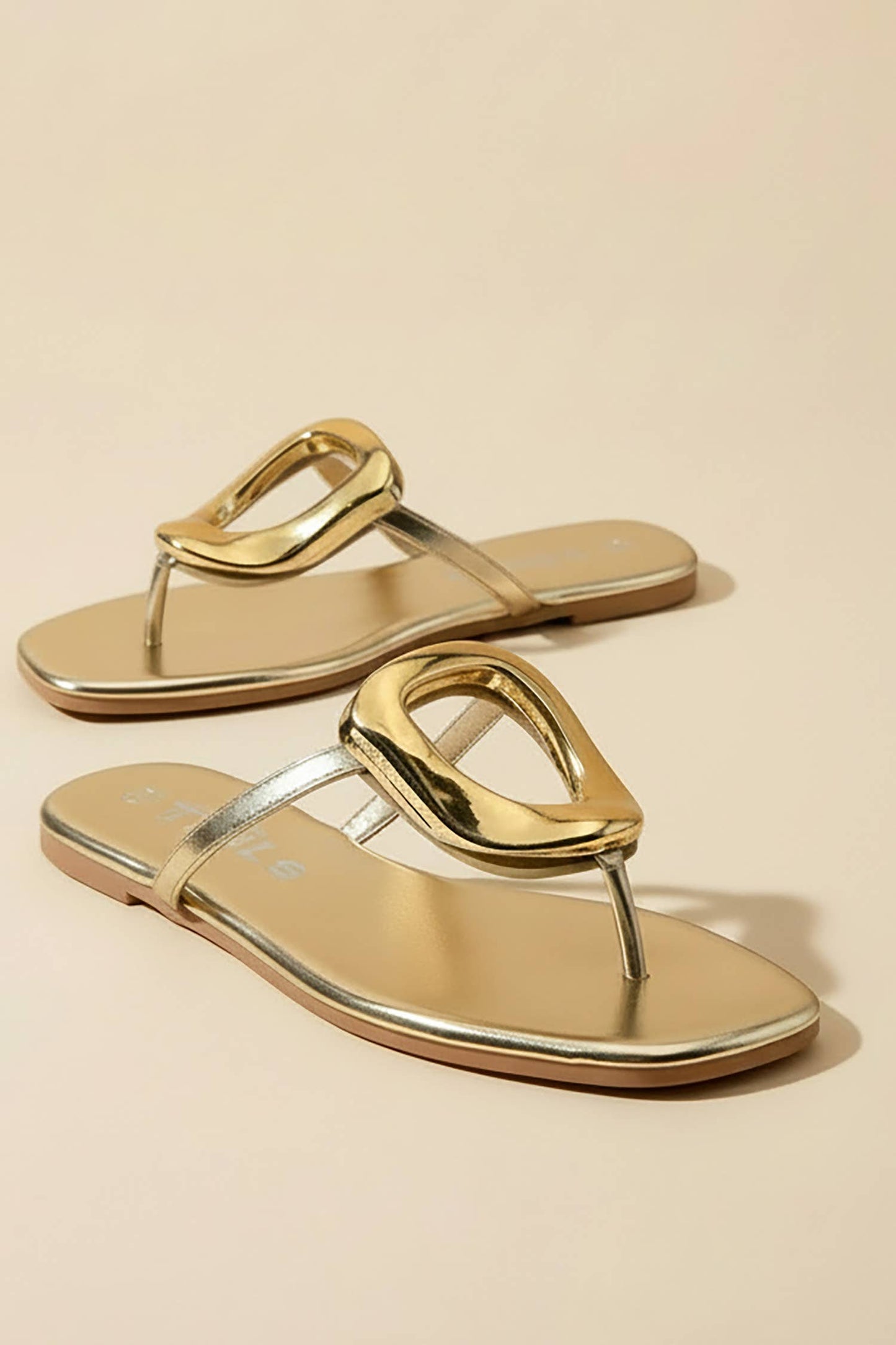 Avery Sculptural Gold Toned Flats
