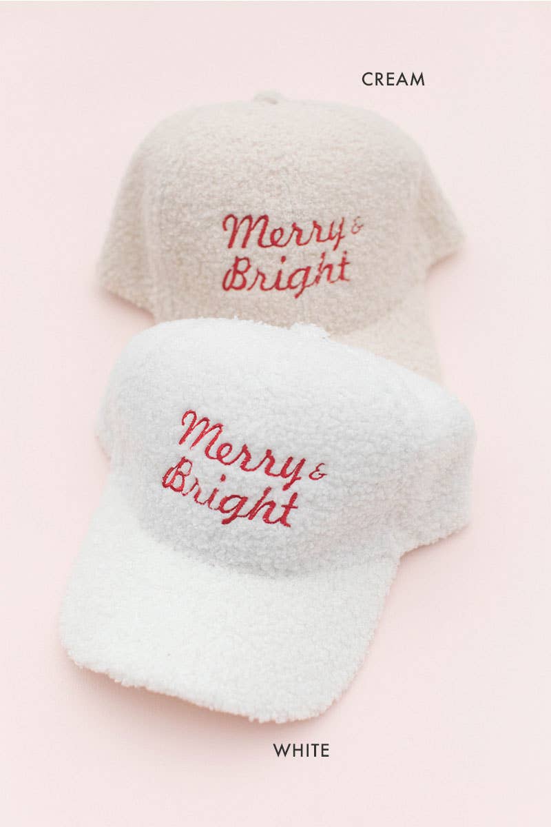 Holiday Merry Bright Boucle Baseball Hat Cap