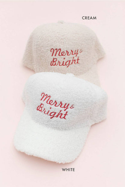 Holiday Merry Bright Boucle Baseball Hat Cap
