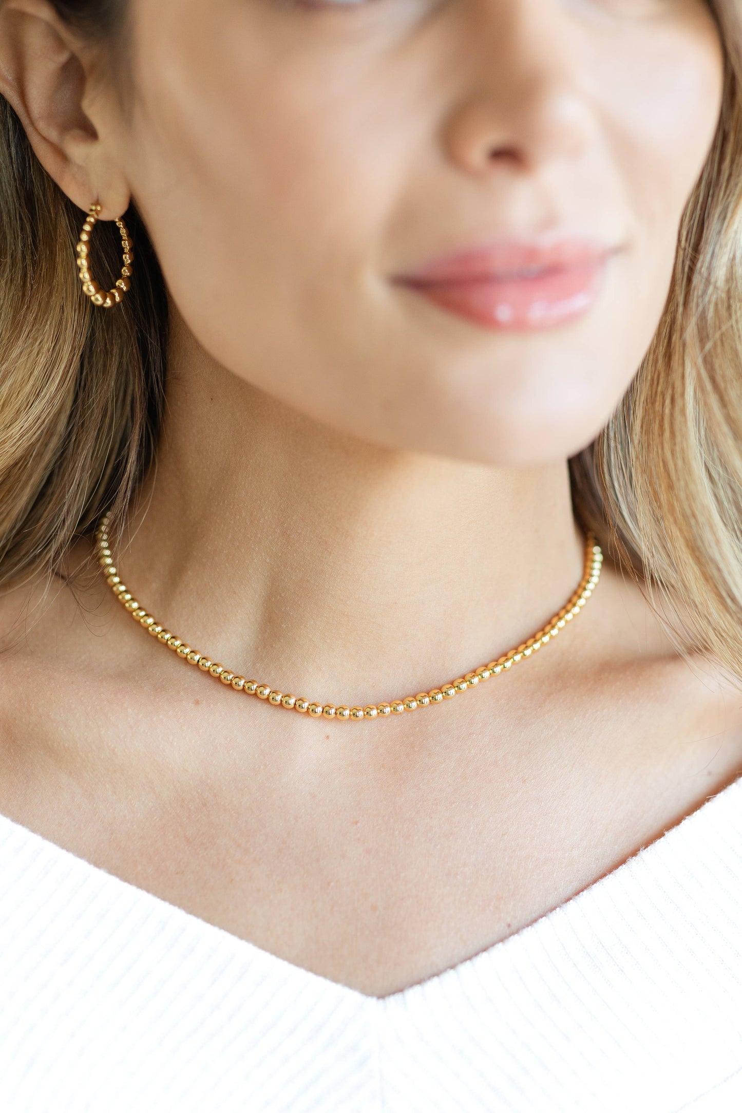 Beaded Vibe Latch Back Hoops