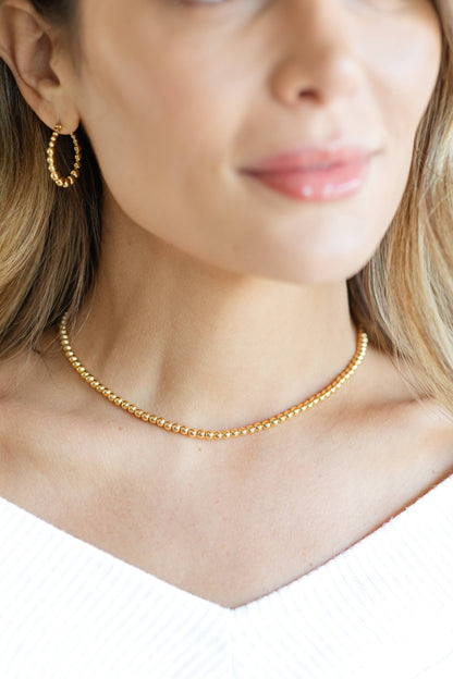 Beaded Vibe Latch Back Hoops