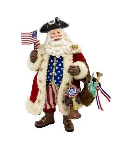 ** Pre- order** 11" 250th Anniversary America Musical Santa Tablepiece