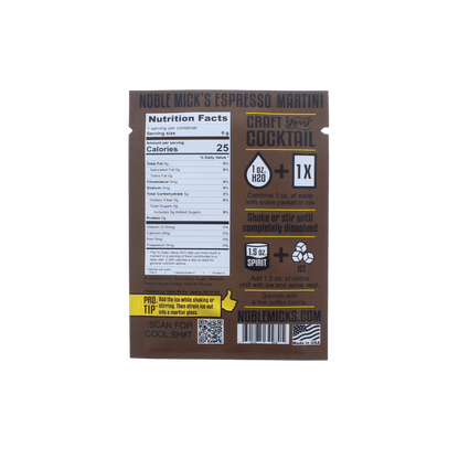 Espresso Martini Single Serve Craft Cocktail Mix