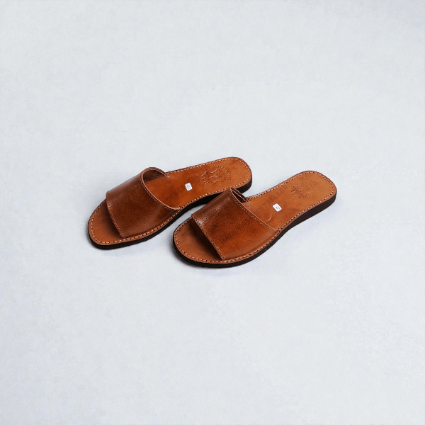 Handmade Moroccan Leather Slide Sandals