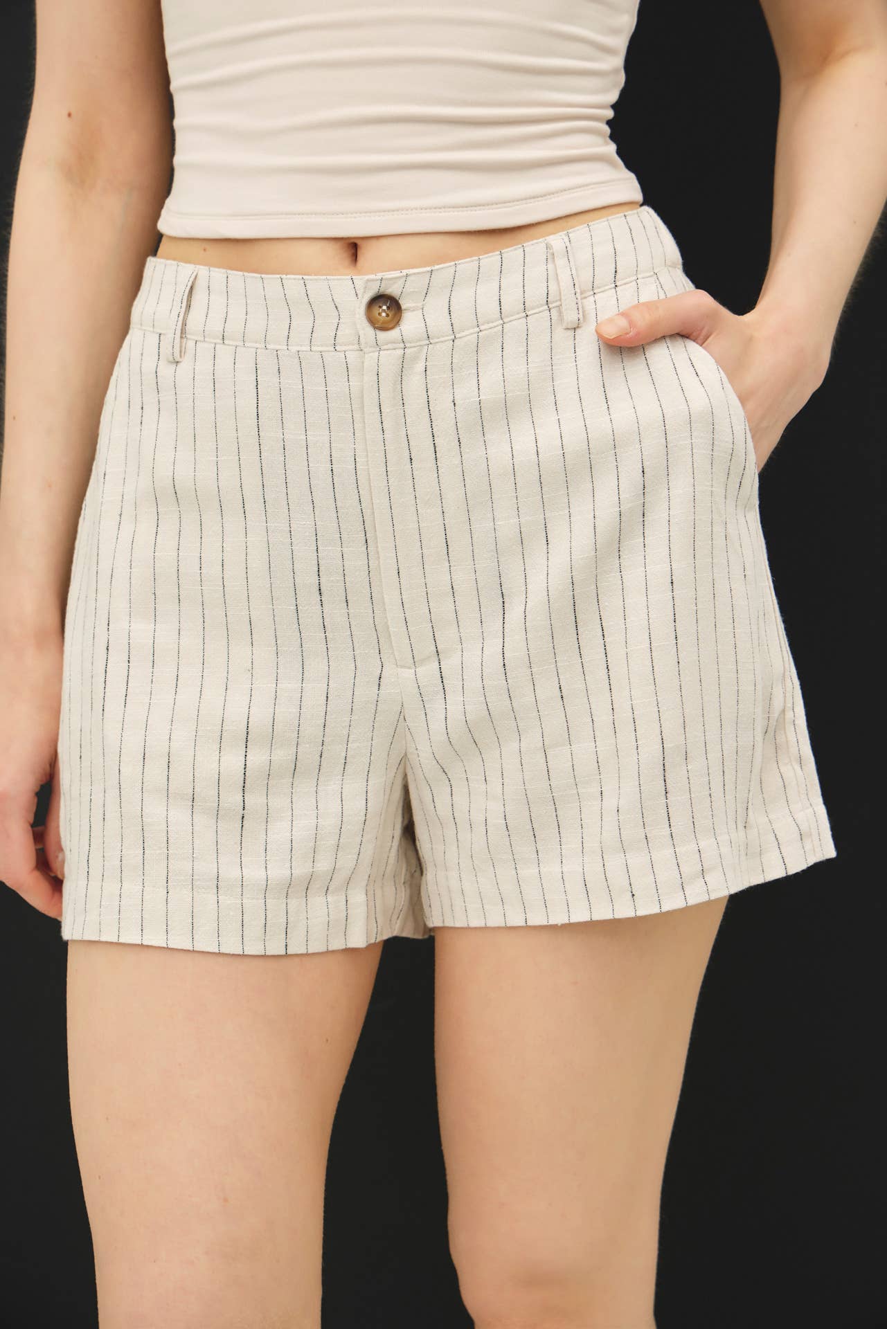 Stripe Linen Shorts