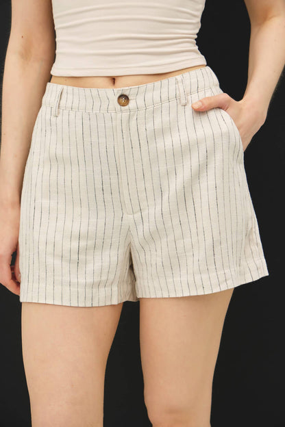 Stripe Linen Shorts