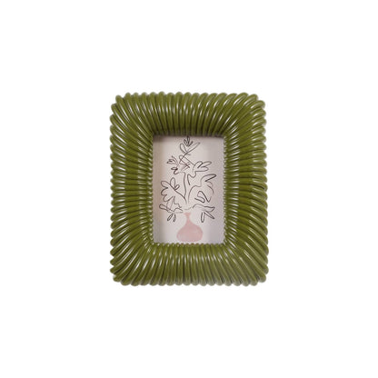 Green Resin Ribbed Photo Frame