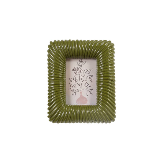Green Resin Ribbed Photo Frame