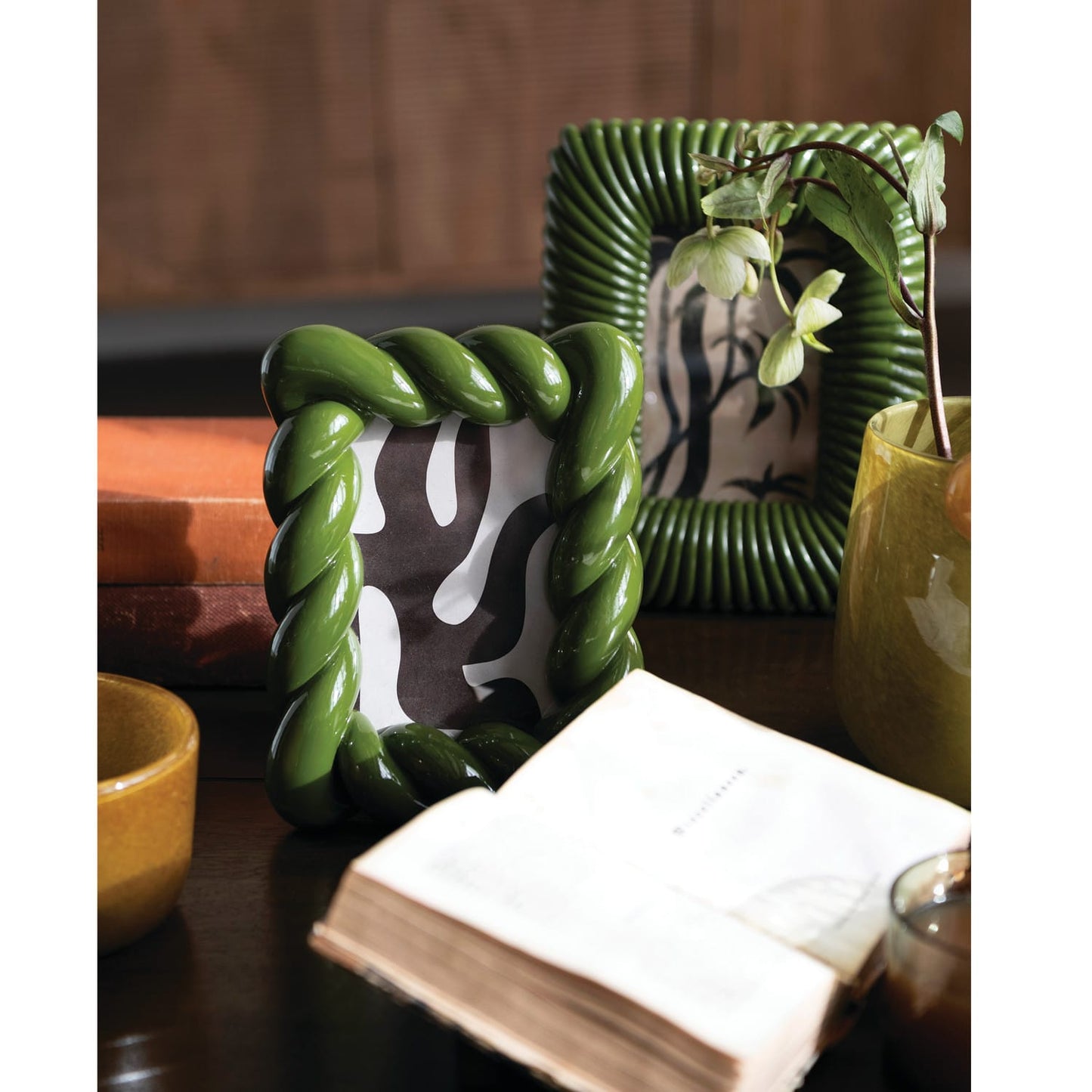 Green Resin Twisted Photo Frame