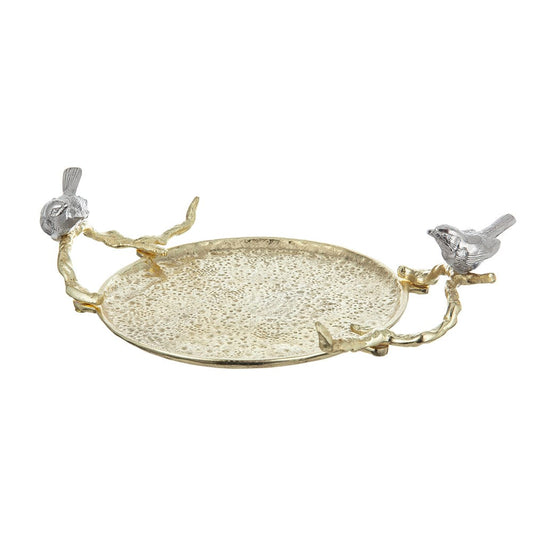 21x17x4.5" Contemporary Shiny Gold Decorative Tray