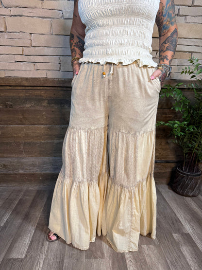Contrast Relaxed Drape Pants
