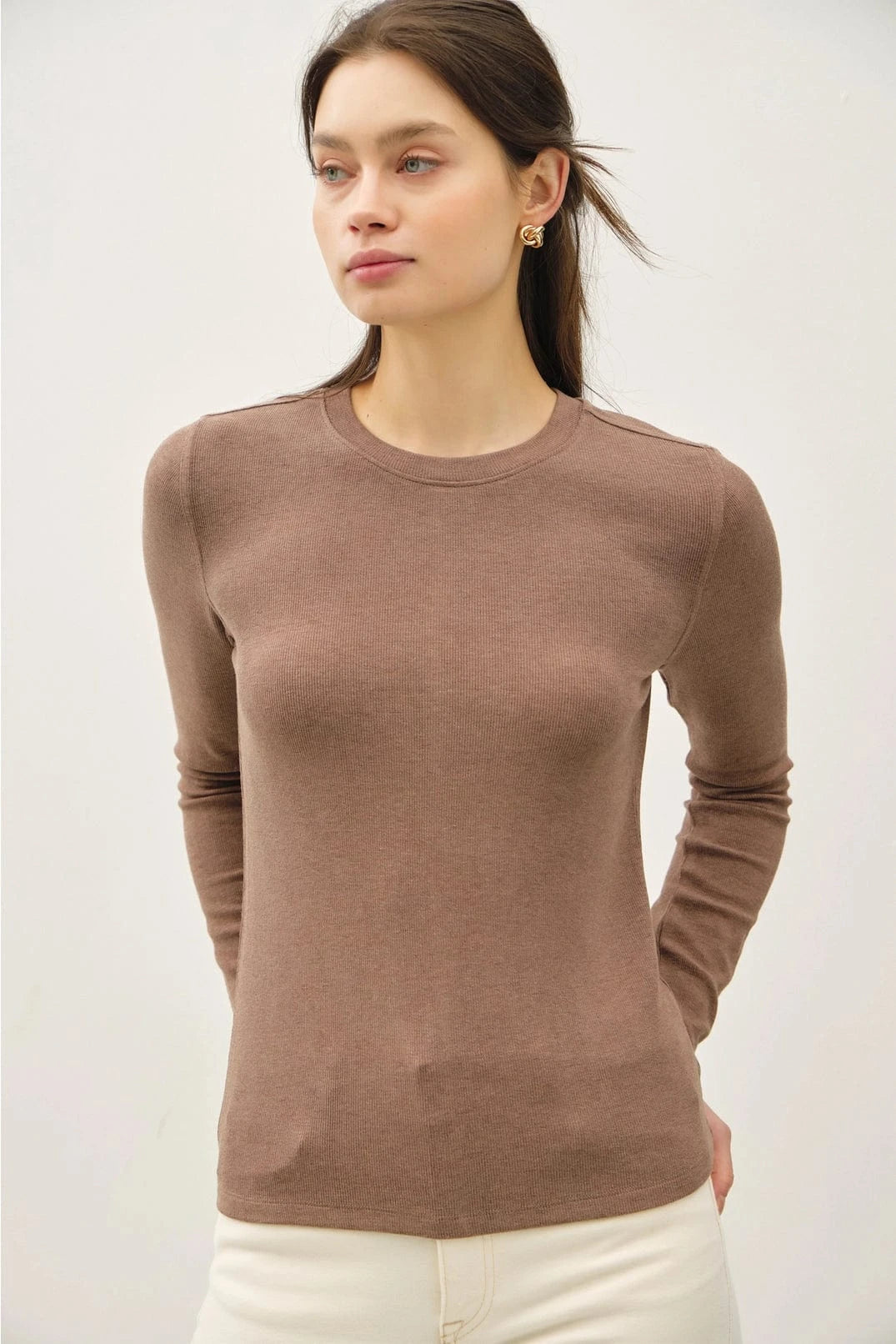 Long Sleeve Ultra Soft Ribbed Crewneck