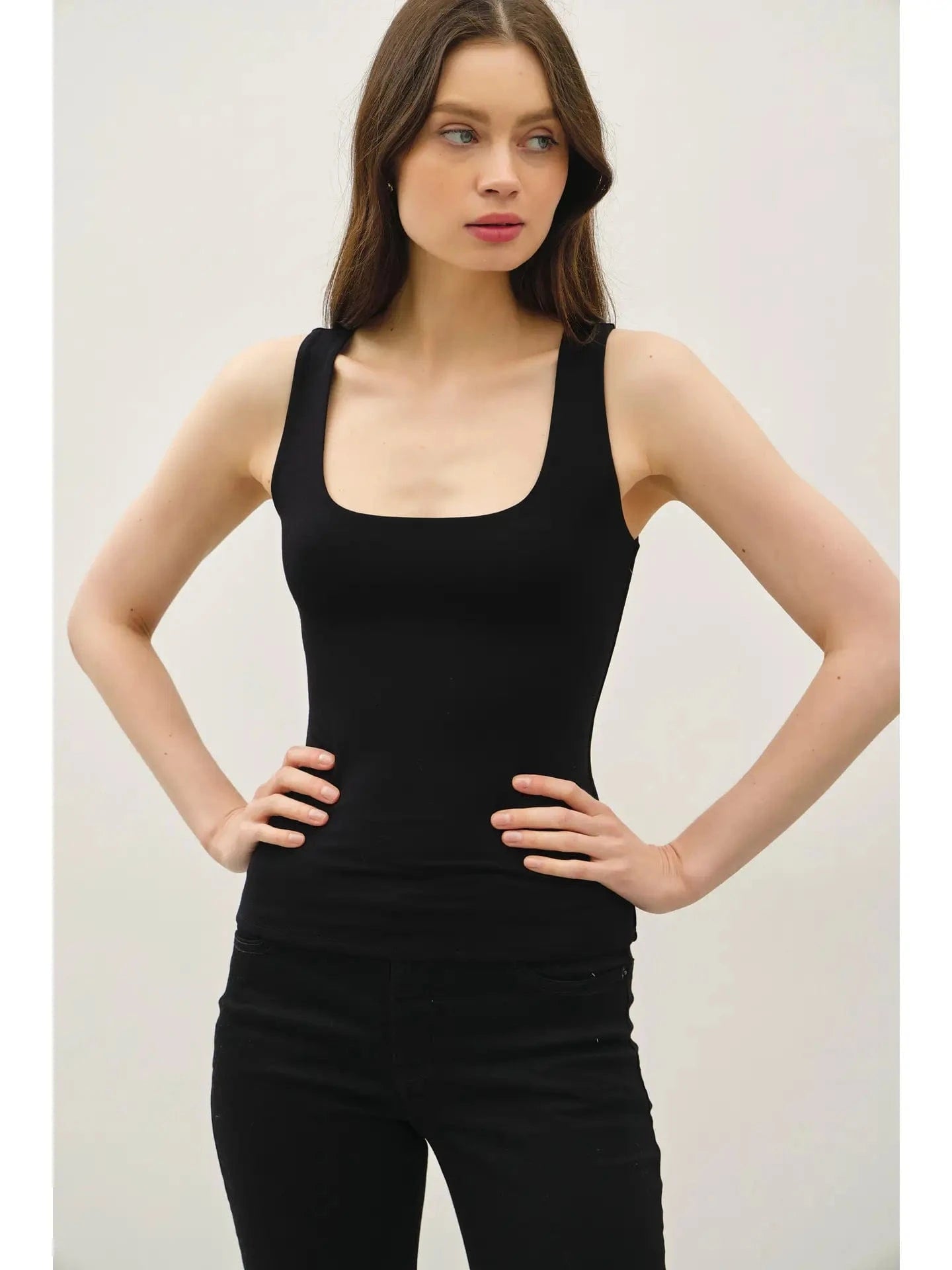 Ultra Soft Basic Square Neck Racerback Tank