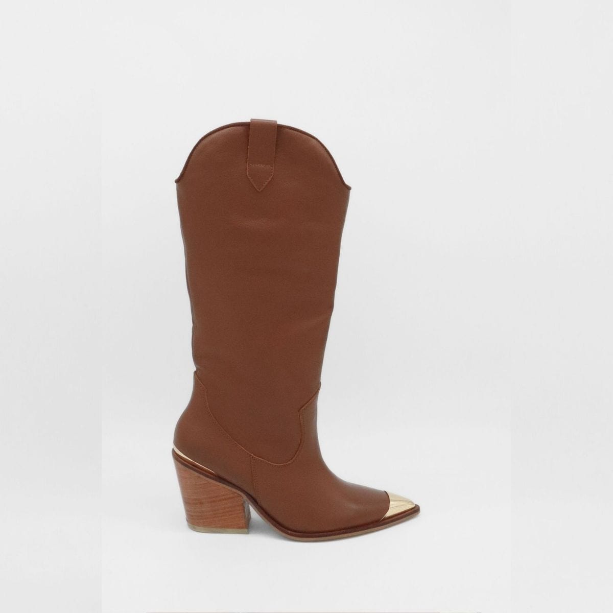Prince 2-in-1 cowgirl boots in brown leather
