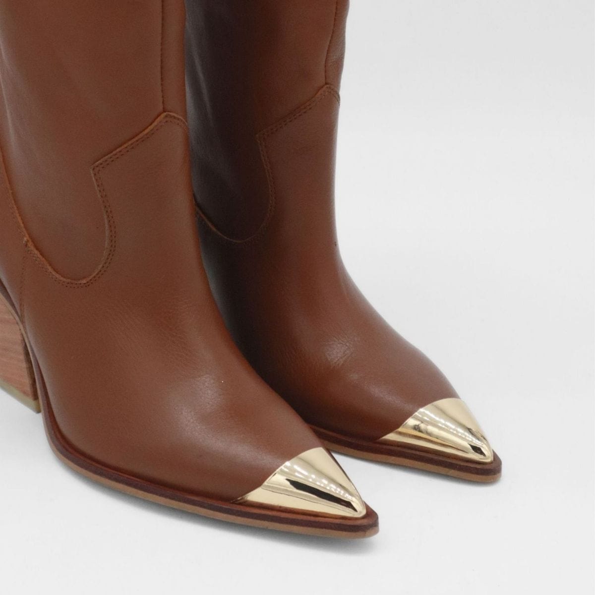 Prince 2-in-1 cowgirl boots in brown leather