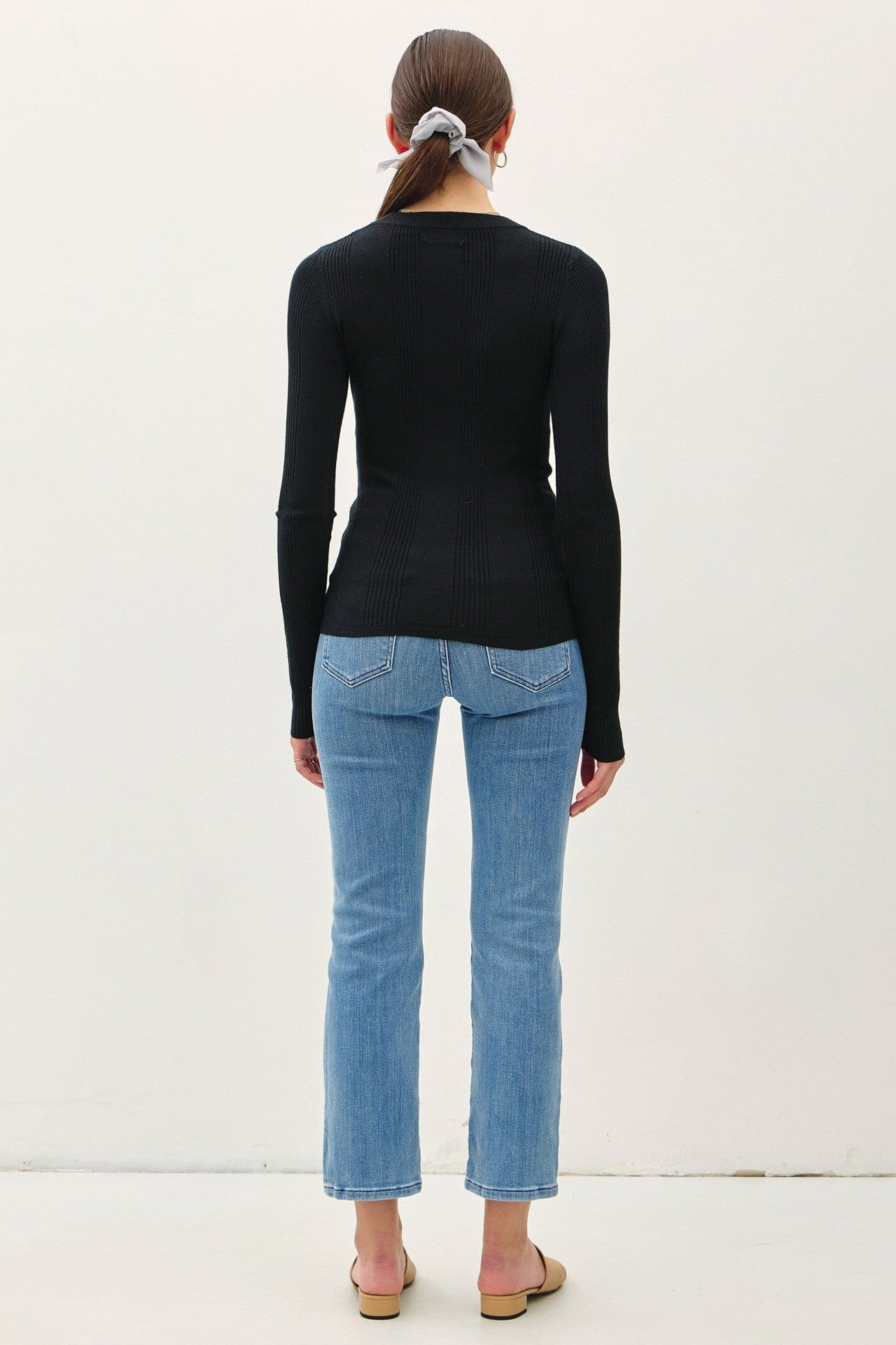 Basic Patterned Knit Sweater