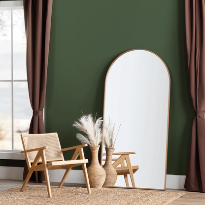 Gold Metal Wall Mirror 37.18“ x .98” x 73.18“