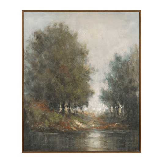 Canvas Tree Scene On Gold Frame