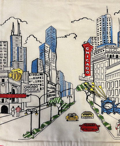 Chicago Skyline Flour Sack Tea Towel - 2 Designs