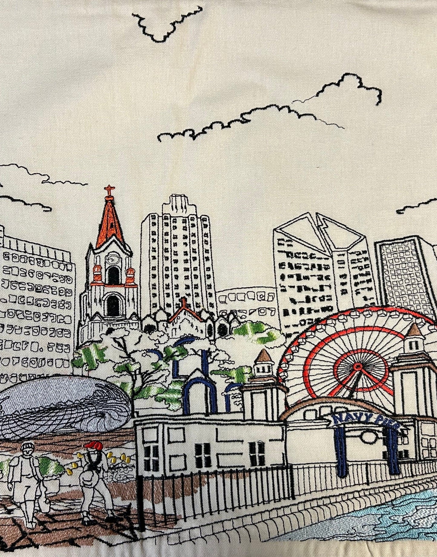 Chicago Skyline Flour Sack Tea Towel - 2 Designs