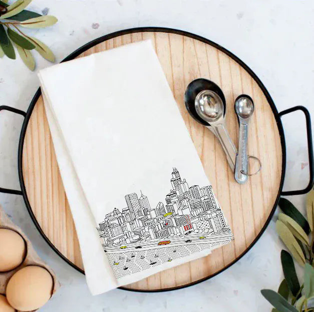 Chicago Skyline Flour Sack Tea Towel - 2 Designs