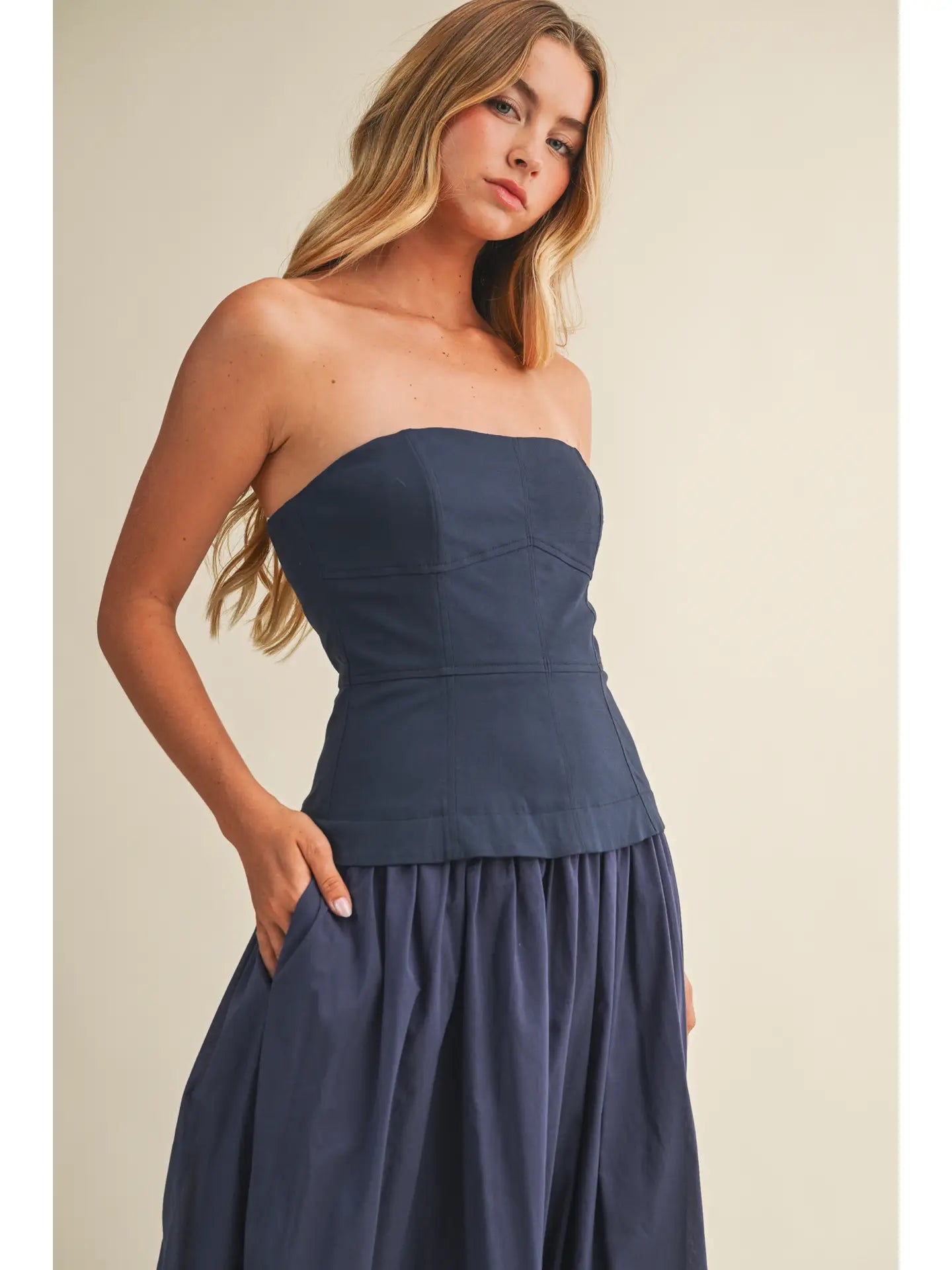Corset Lined Strapless Dress