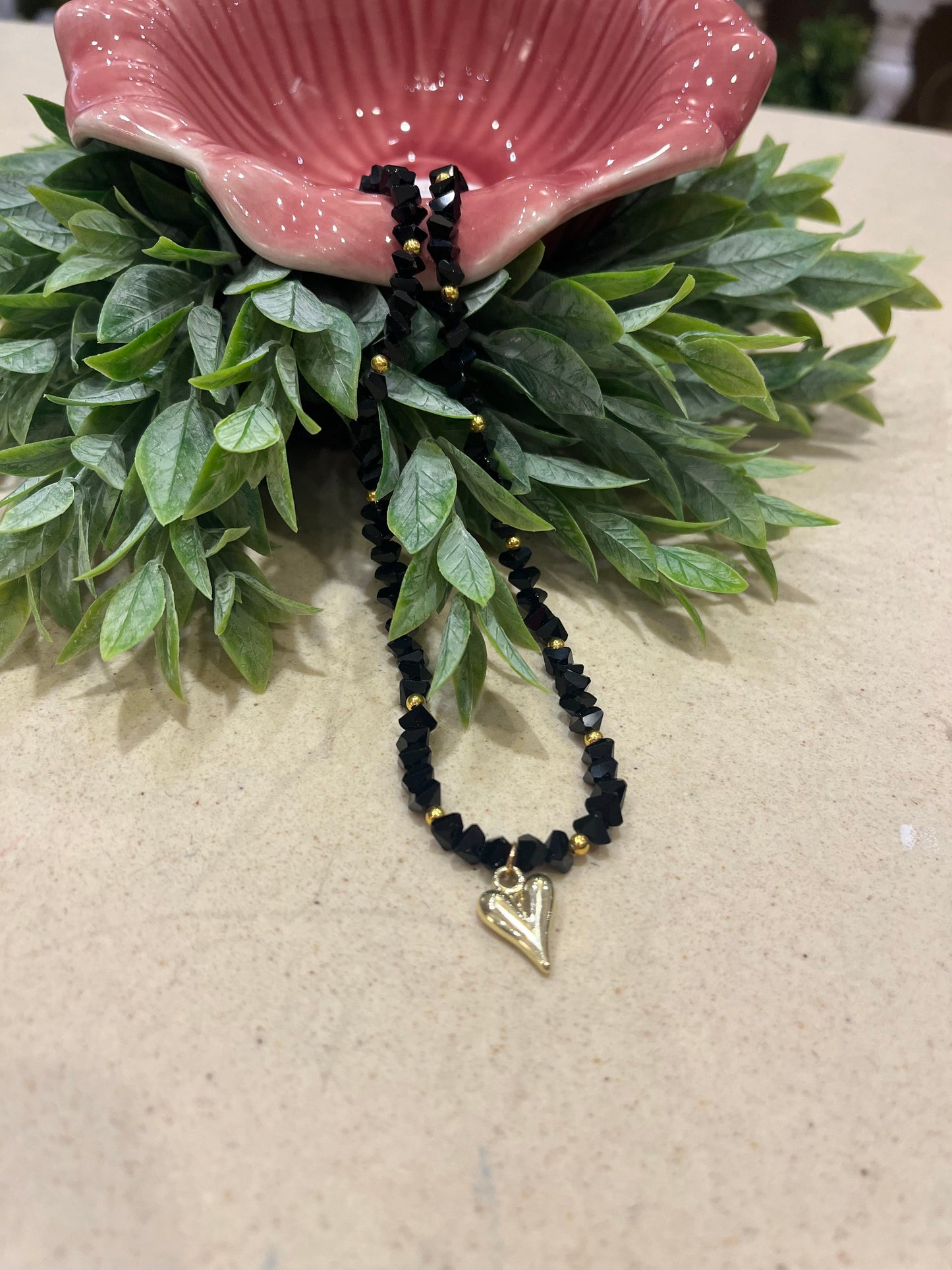 Black Heart Charm Necklace