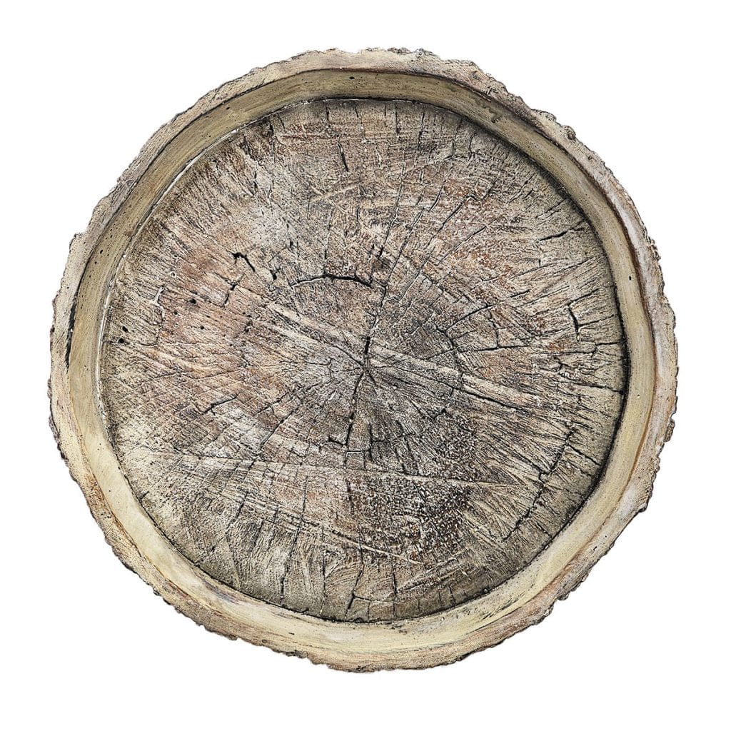 Faux Wood Round Plate