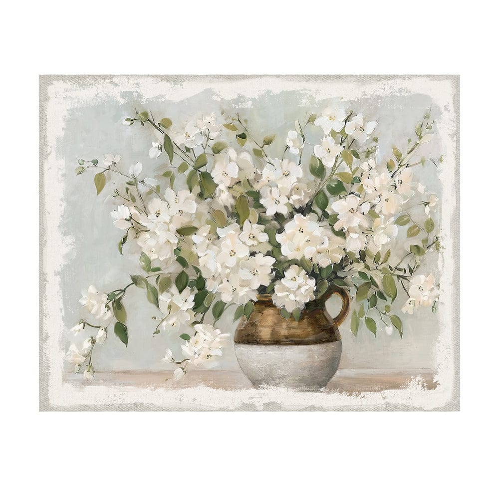 59x47" Large White Blossom Canvas Print with Soft Details