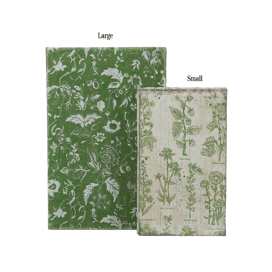 Decorative Book Boxes with Rustic Floral Patterns