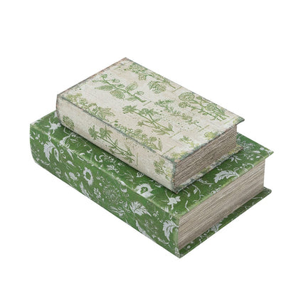 Decorative Book Boxes with Rustic Floral Patterns