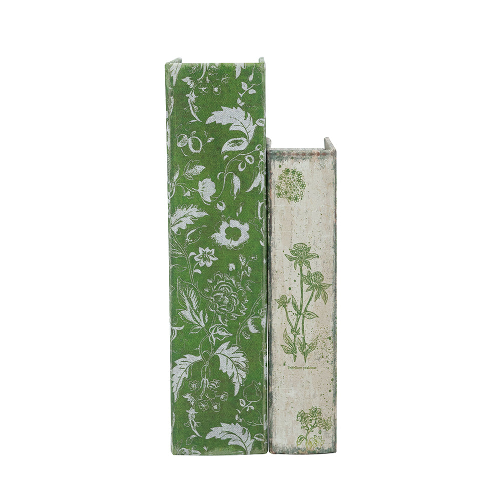 Decorative Book Boxes with Rustic Floral Patterns