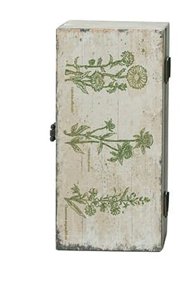 Decorative Boxes with Textured White, Brown, and Green Finishes