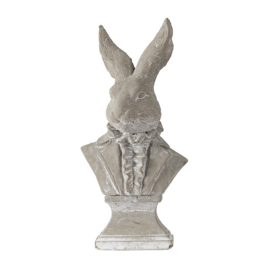 Gray Cement Rabbit Bust Accent