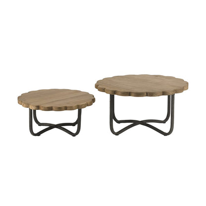 Brown Fir Wood Riser with Black Iron Frame (2 Sizes)