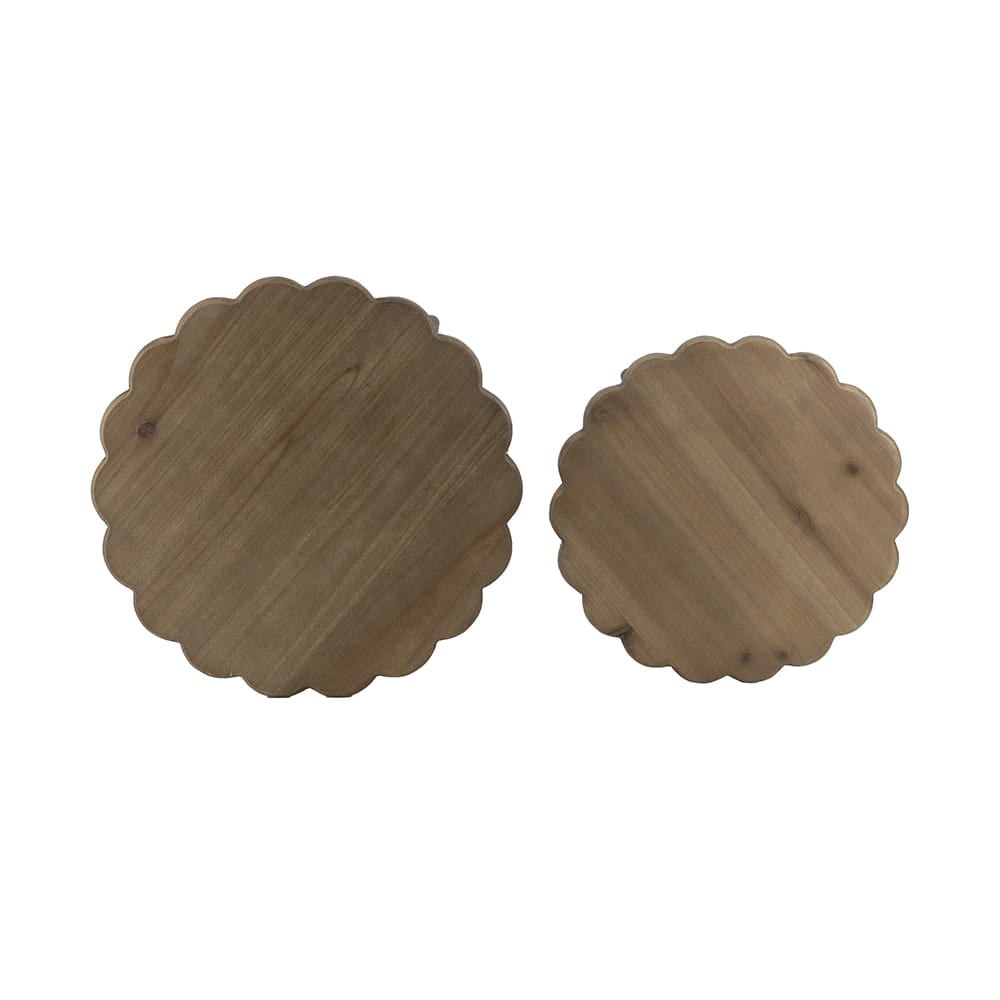 Brown Fir Wood Riser with Black Iron Frame (2 Sizes)