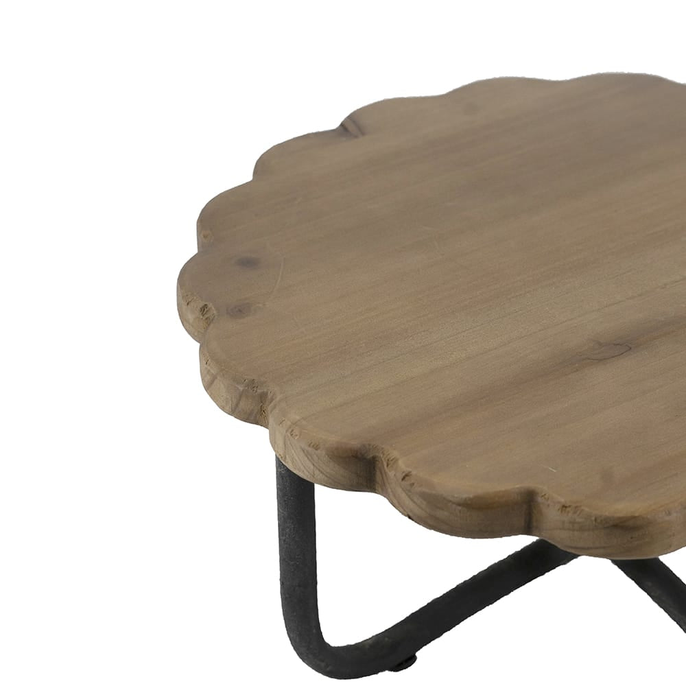 Brown Fir Wood Riser with Black Iron Frame (2 Sizes)