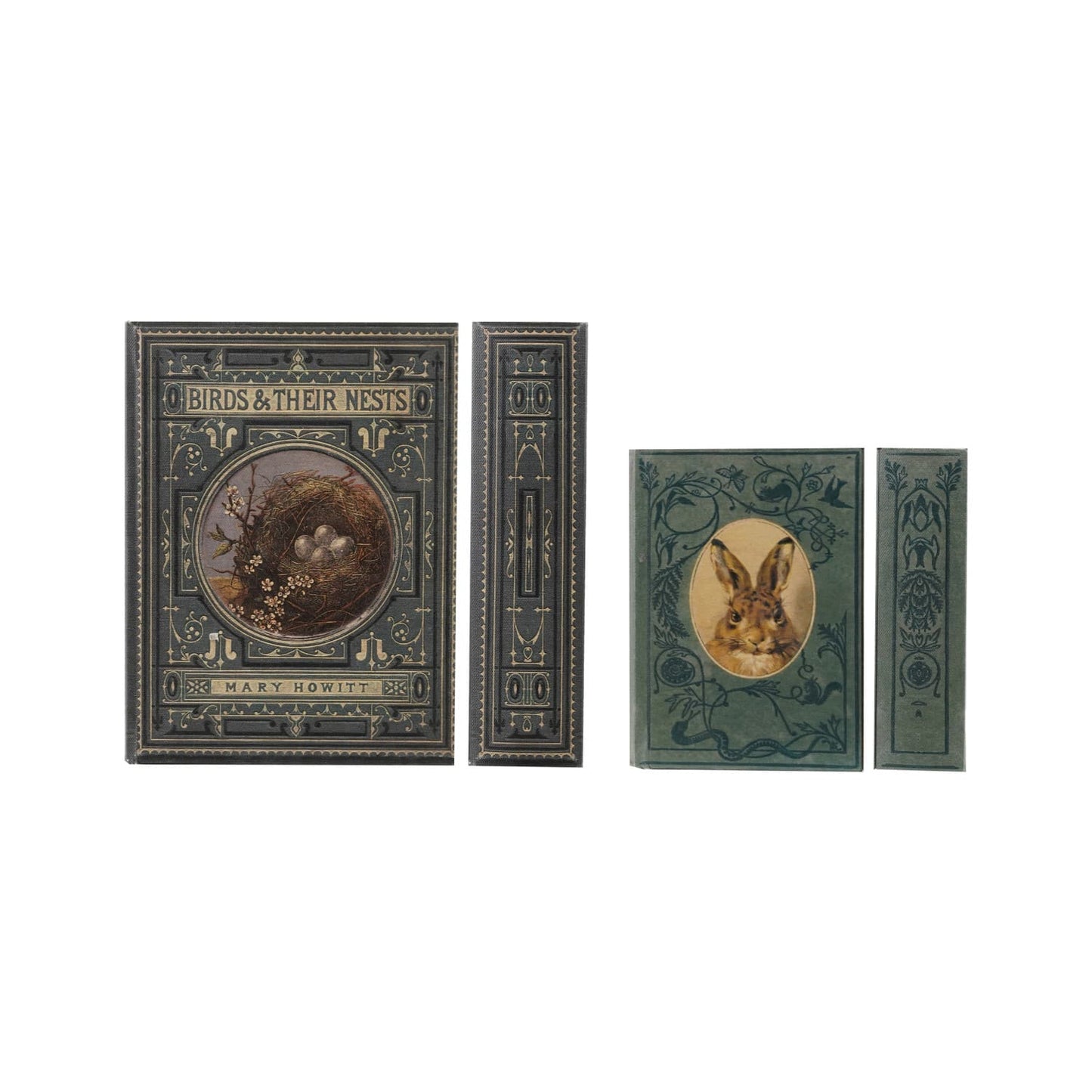 Canvas Book Storage Boxes with Bird Nest/Rabbit