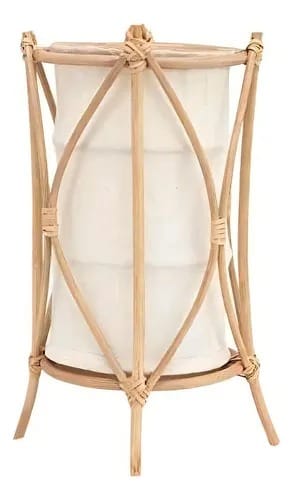 Rattan And Cotton Table Lamp